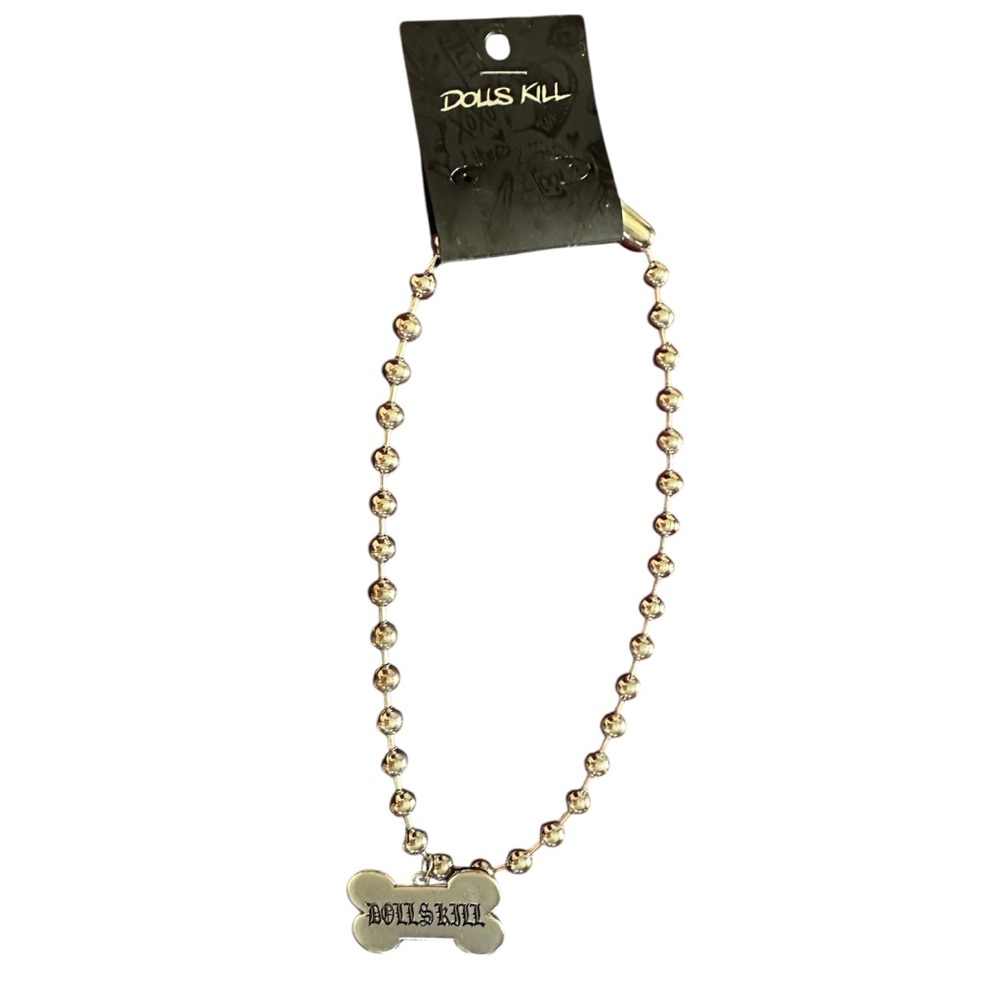 Dolls Kill Silver Bone Pendant Necklace